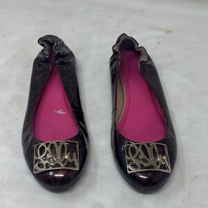 Lilly Pulitzer Brown Flats with Gold Accents size 8